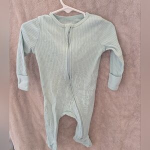 Cozy Mint Green Ribbed Kids One Piece